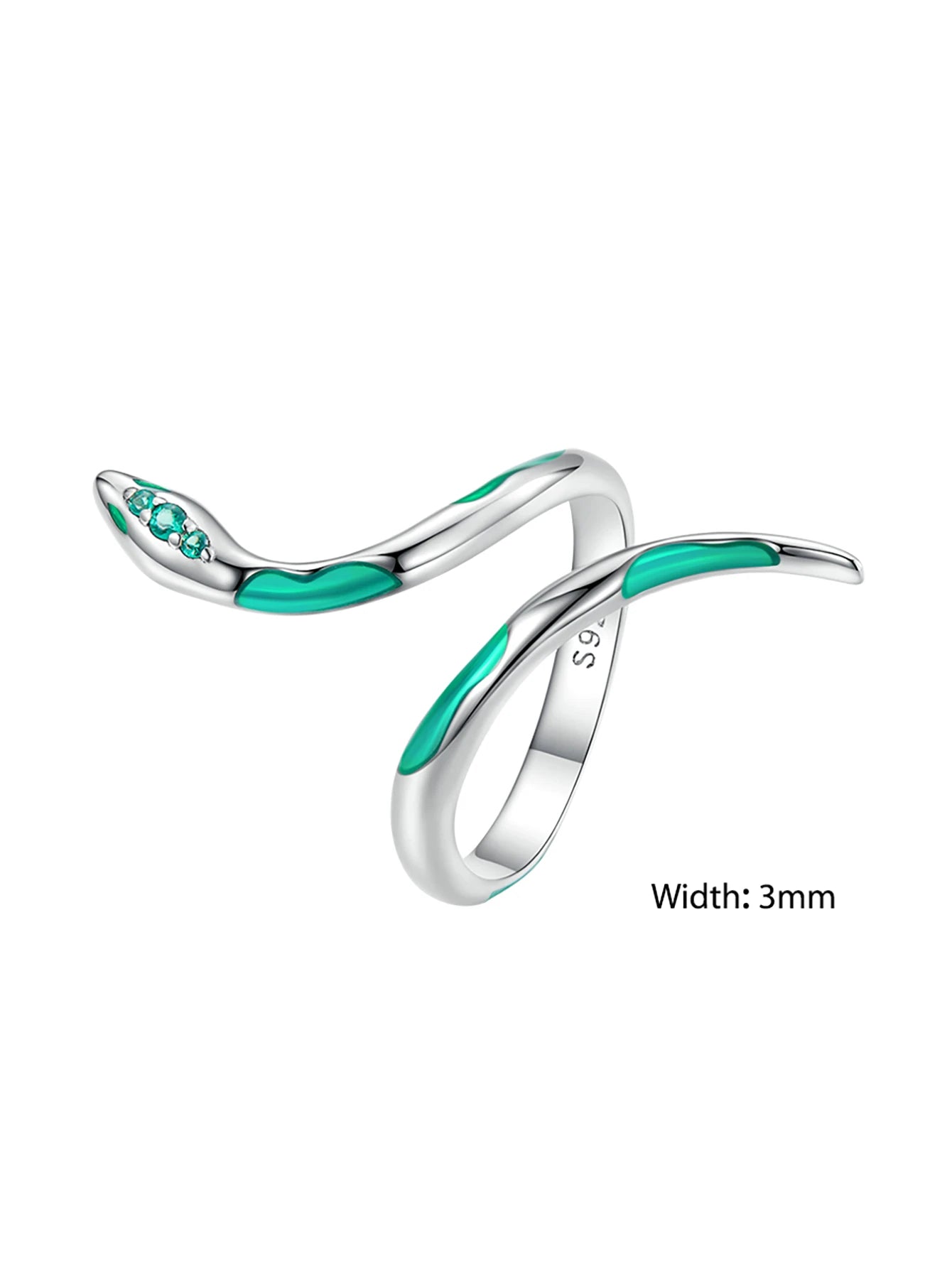 925 Sterling Silver Original Snake Open Ring