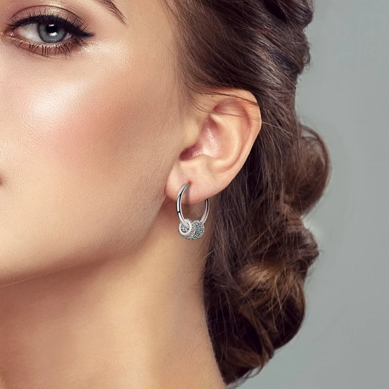 925 Silver Hoop Earrings  For Woman