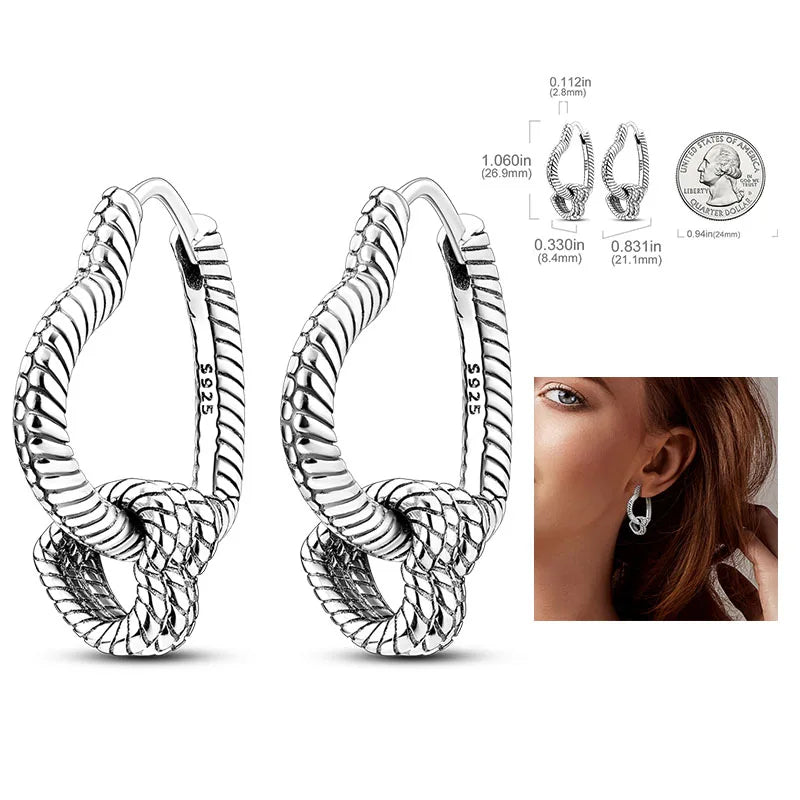 925 Silver Hoop Earrings  For Woman