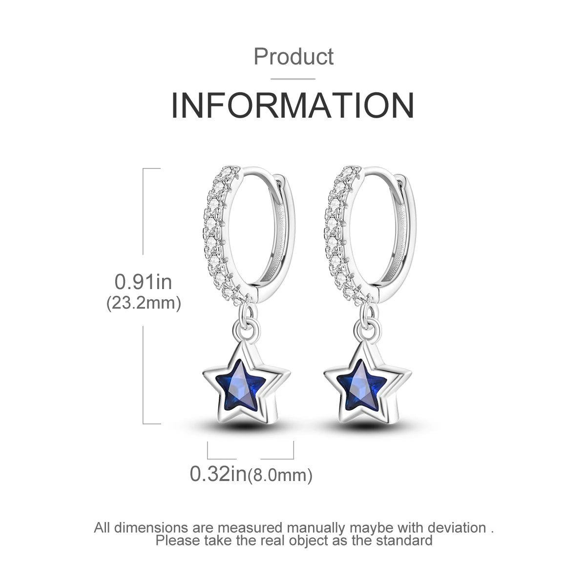 925 Silver Hoop Earrings  For Woman