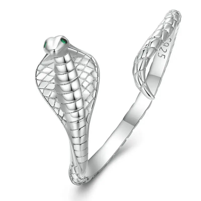 925 Sterling Silver Original Snake Open Ring