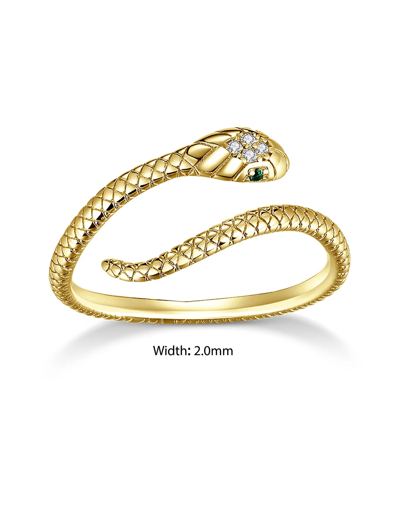 925 Sterling Silver Original Snake Open Ring