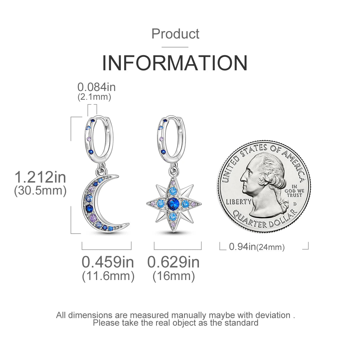 925 Silver Hoop Earrings  For Woman