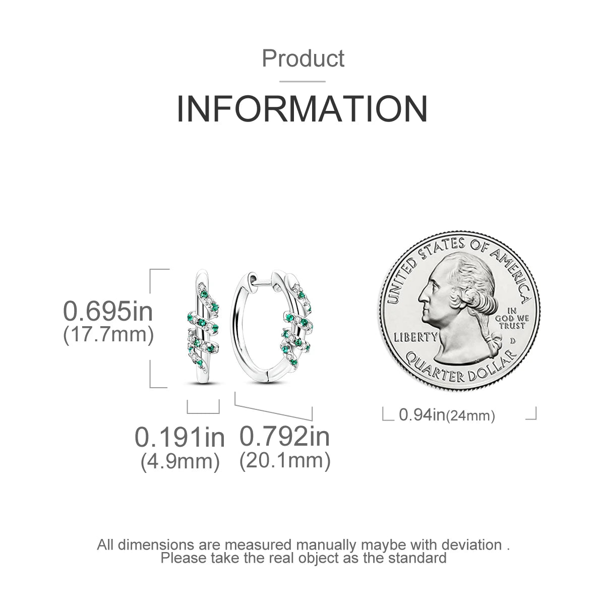 925 Silver Hoop Earrings  For Woman