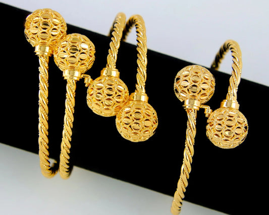 Gold Color Cuff Bracelet 21k Gold Plated