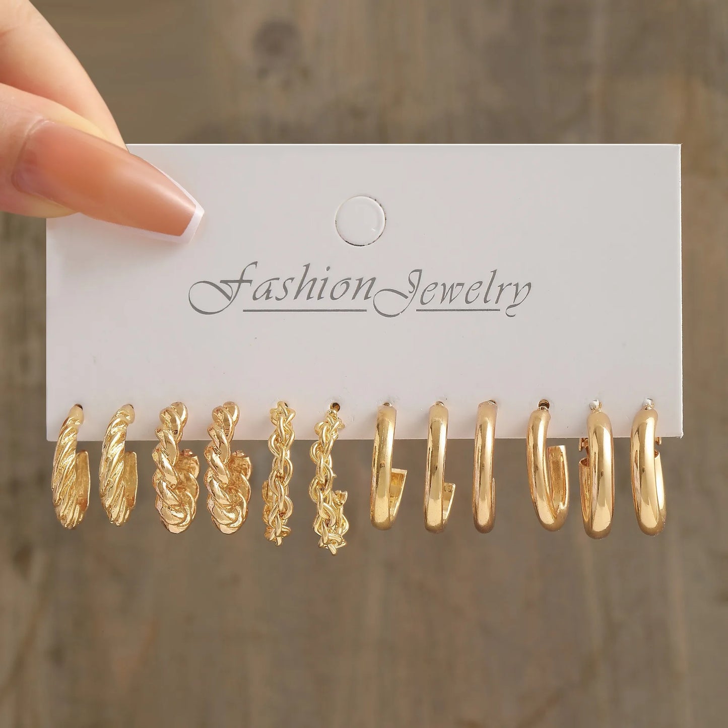 24 Pcs European and American Boho Big Circle Hoop Earring Set