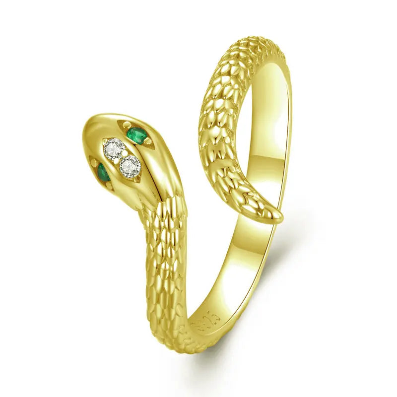 925 Sterling Silver Original Snake Open Ring