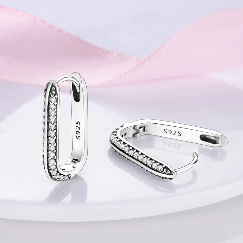 925 Silver Hoop Earrings  For Woman