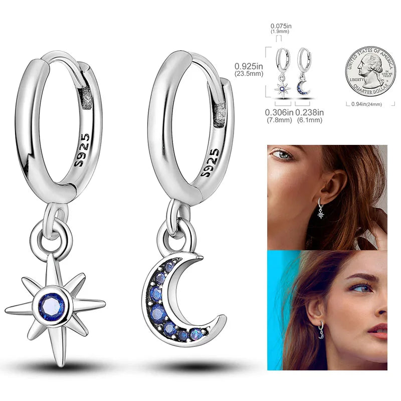 925 Silver Hoop Earrings  For Woman