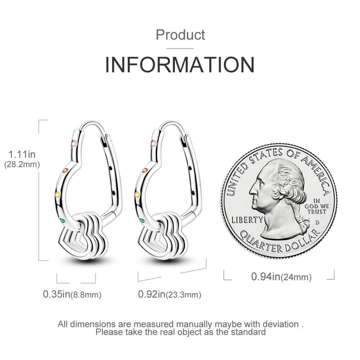 925 Silver Hoop Earrings  For Woman