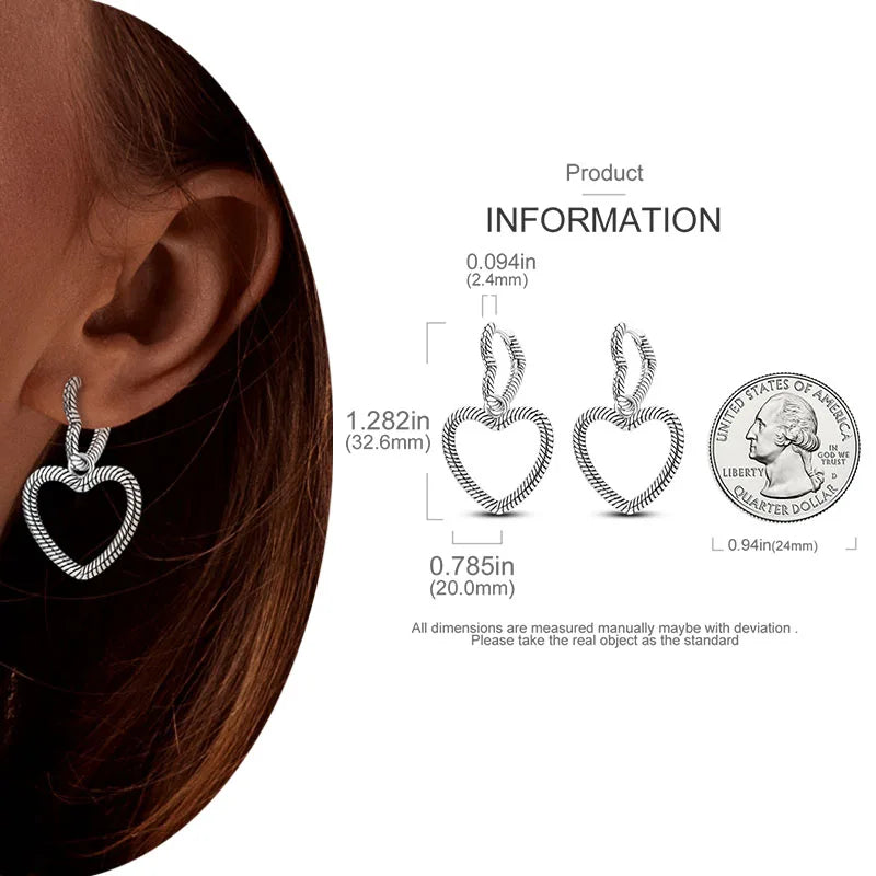 925 Silver Hoop Earrings  For Woman