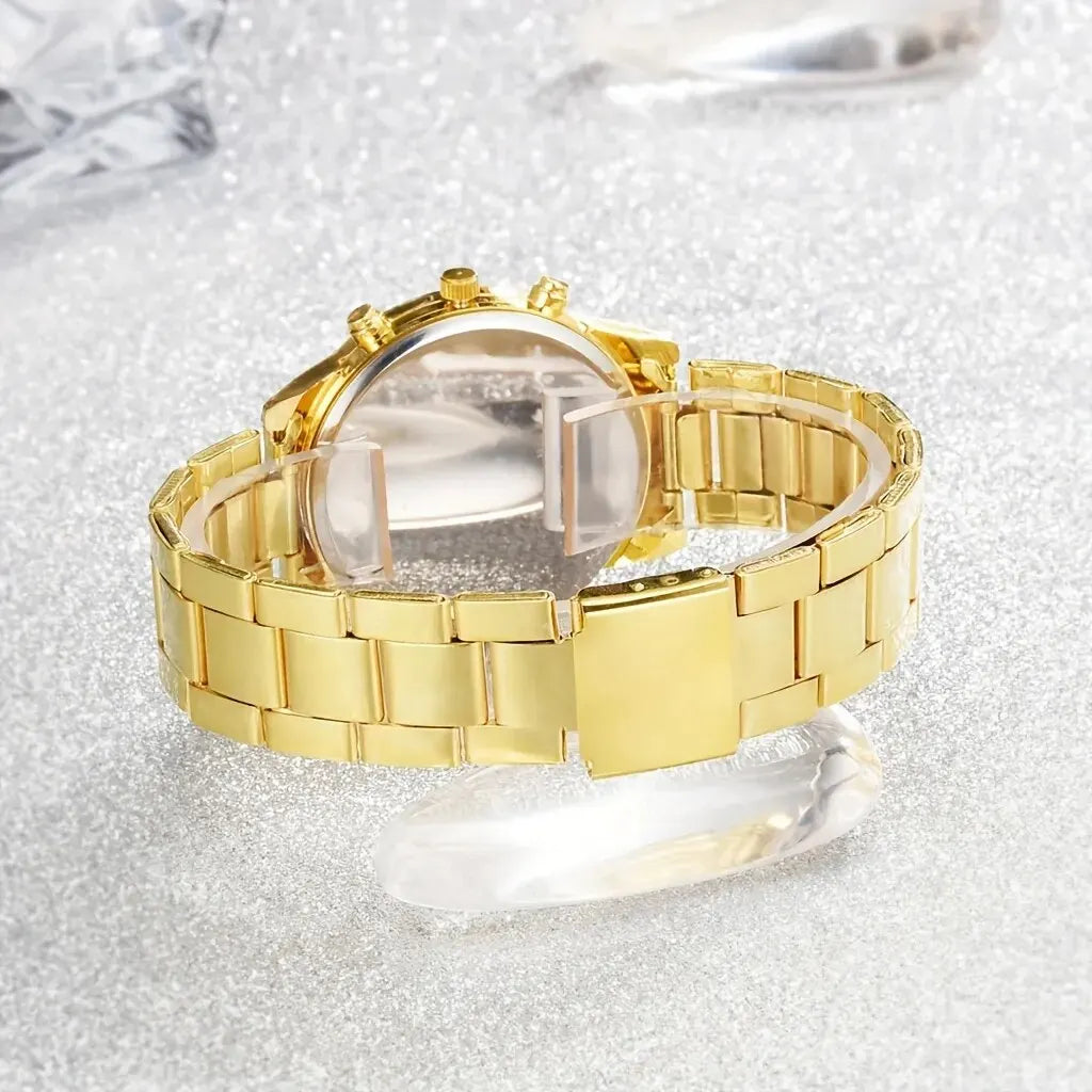 5 PCS Set Gold Watch Women
