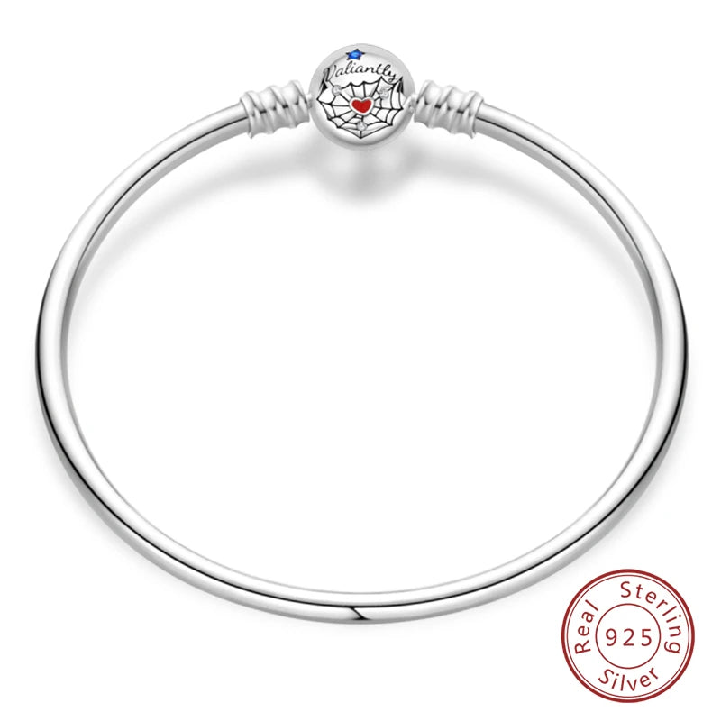 Bracelet Silver 925 Original 17-20CM Star Moon Sun Four Leaf Clover Green Zircon Bracelets
